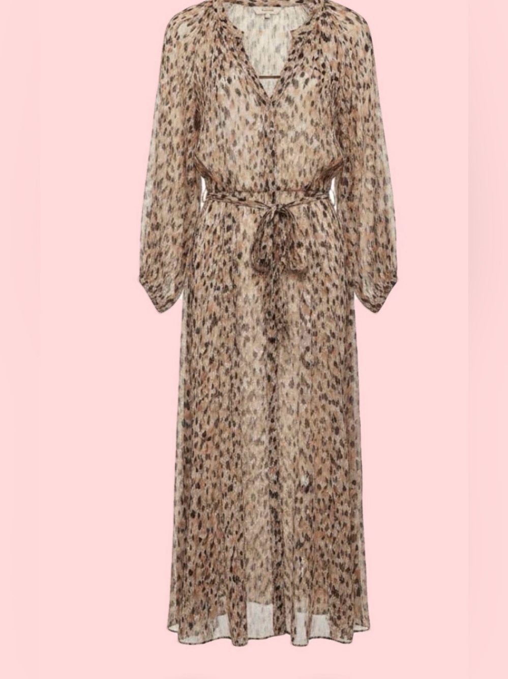 Part Two Copenhagen Printed sheer Maxi Dress w Nude slip (L) Business Casual